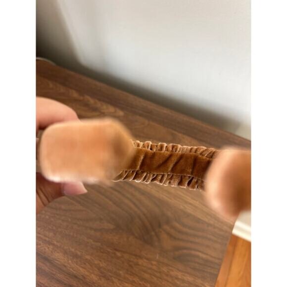 NEW Lele Sadoughi Copper Velvet Kelly Ruched Headband Brown Women's One Size - Picture 6 of 7